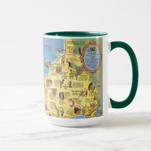 Map of Cornwall England Mug