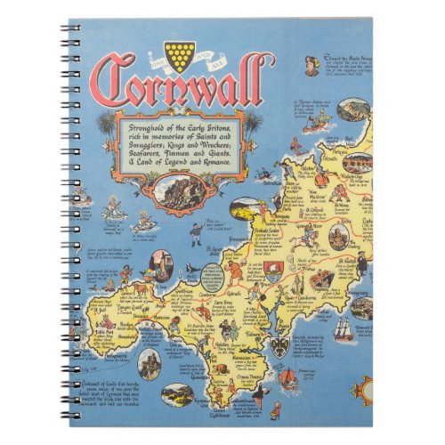 Map of Cornwall England Notebook