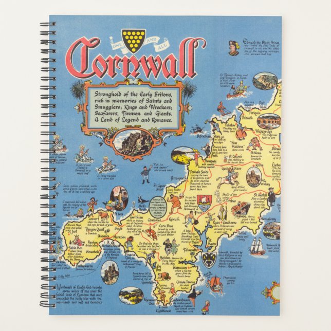 Map of Cornwall, England Planner (Front)