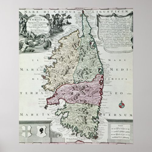 Map of Corsica Poster