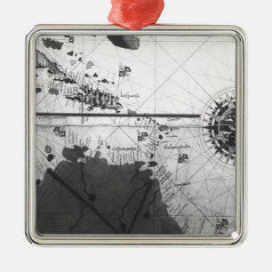 Map of countries metal ornament