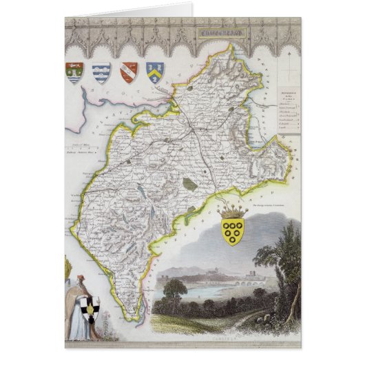 Map of Cumberland, from 'Moule's English Cards (Front)