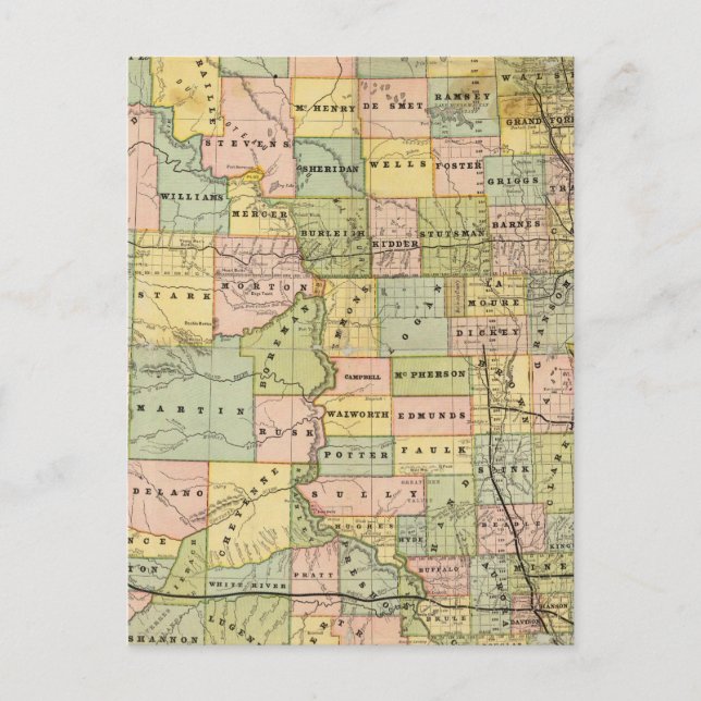 Map of Dakota Postcard (Front)