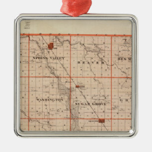 Map of Dallas County, State of Iowa Metal Ornament