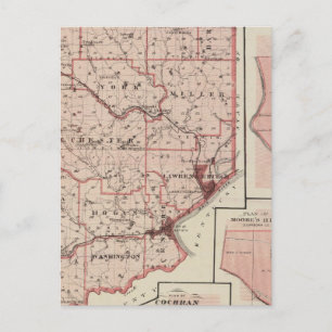 Map of Dearborn County with Greendale Postcard