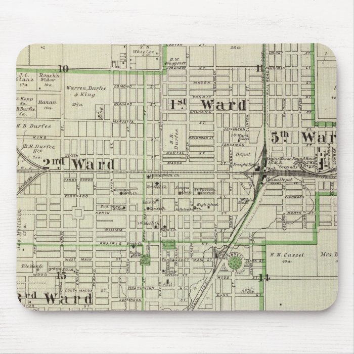 Map of Decatur City, and Sullivan and Macon Mousepads