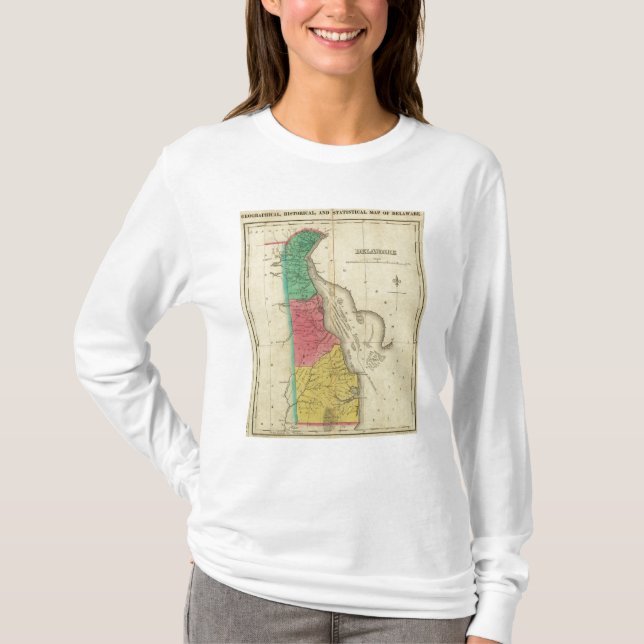 Map Of Delaware T-Shirt (Front)