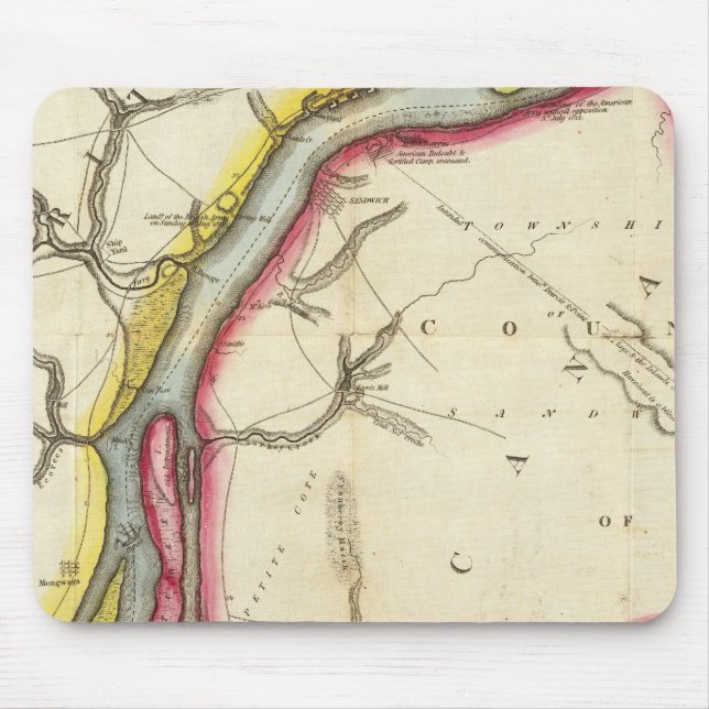 Map of Detroit River and Adjacent Country Mouse Pad (Front)