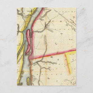 Map of Detroit River and Adjacent Country Postcard