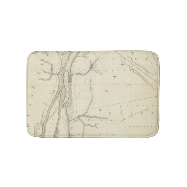 Map of Detroit River Bathroom Mat (Front)