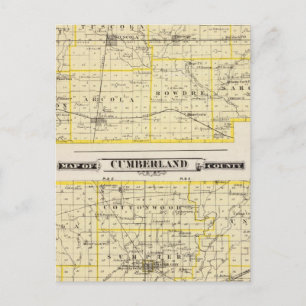 Map of Douglas County Map of Cumberland County Postcard