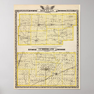 Map of Douglas County Map of Cumberland County Poster