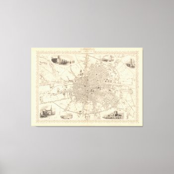Map Of Dublin  Ireland Canvas Print by davidrumsey at Zazzle