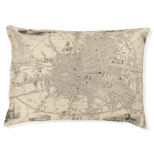 Map of Dublin, Ireland Pet Bed (Front)