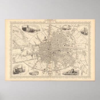 Map Of Dublin  Ireland Poster by davidrumsey at Zazzle
