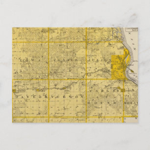 Map of Dubuque County Postcard