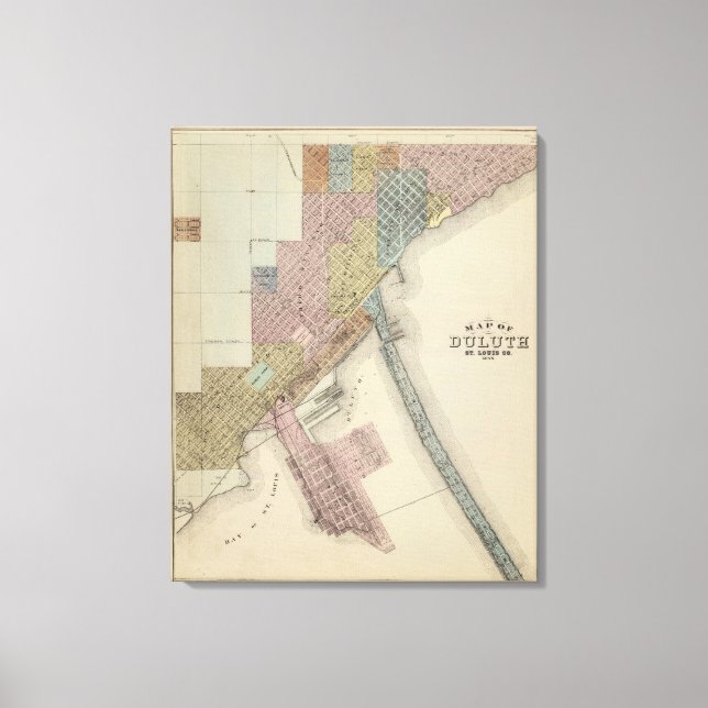 Map of Duluth, St. Louis County, Minnesota Canvas Print (Front)