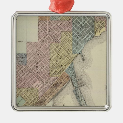 Map of Duluth St Louis County Minnesota Metal Ornament