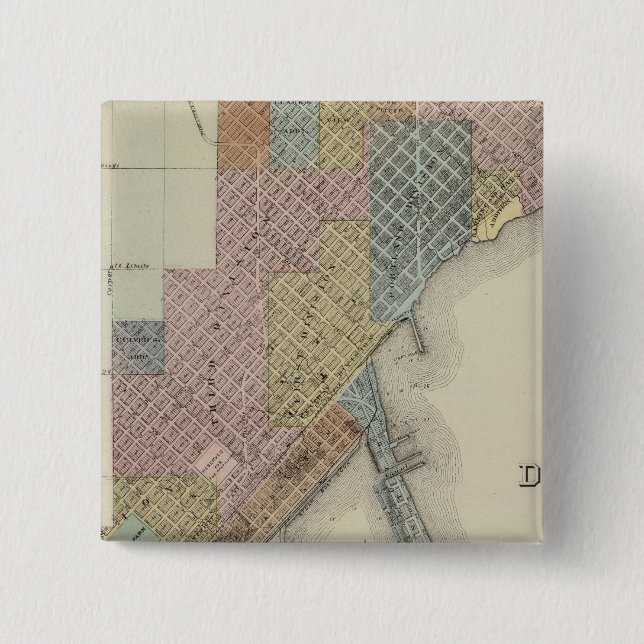 Map of Duluth, St. Louis County, Minnesota Pinback Button (Front)