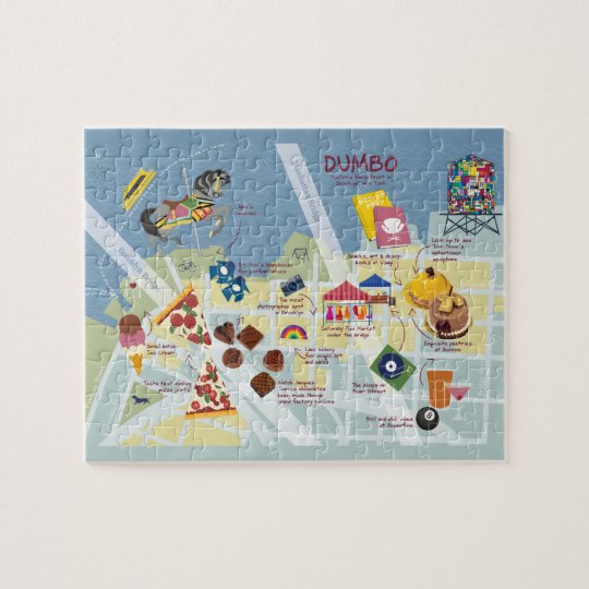 Map of Dumbo Brooklyn New York Jigsaw Puzzle | Zazzle.com