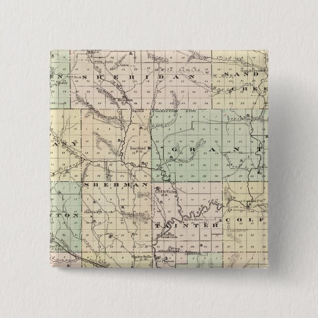 Map of Dunn County, State of Wisconsin Button (Front)