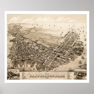 Map of East Boston, Massachusetts in 1879 Poster