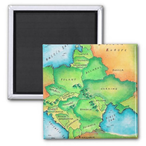 Map of Eastern Europe Magnet