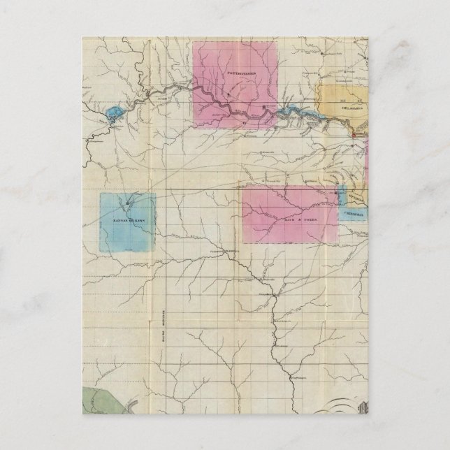 Map of Eastern Kansas Postcard (Front)