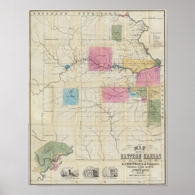 Map of Eastern Kansas Poster (Front)