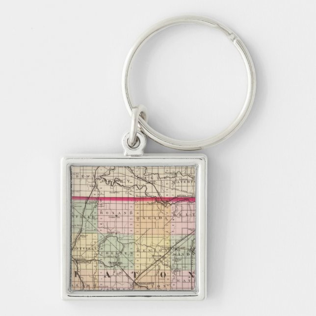 Map of Eaton County, Michigan Keychain (Front)