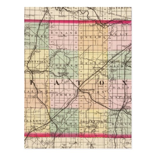 Map of Eaton County, Michigan Postcard | Zazzle.com