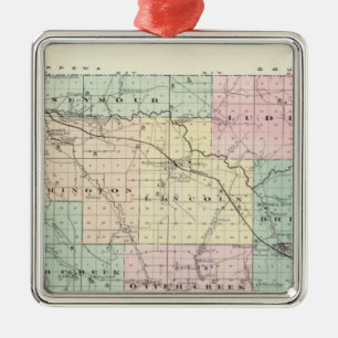 Map of Eau Claire County, State of Wisconsin Metal Ornament