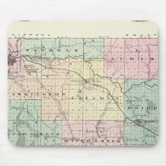 Map of Eau Claire County, State of Wisconsin Mouse Pad (Front)