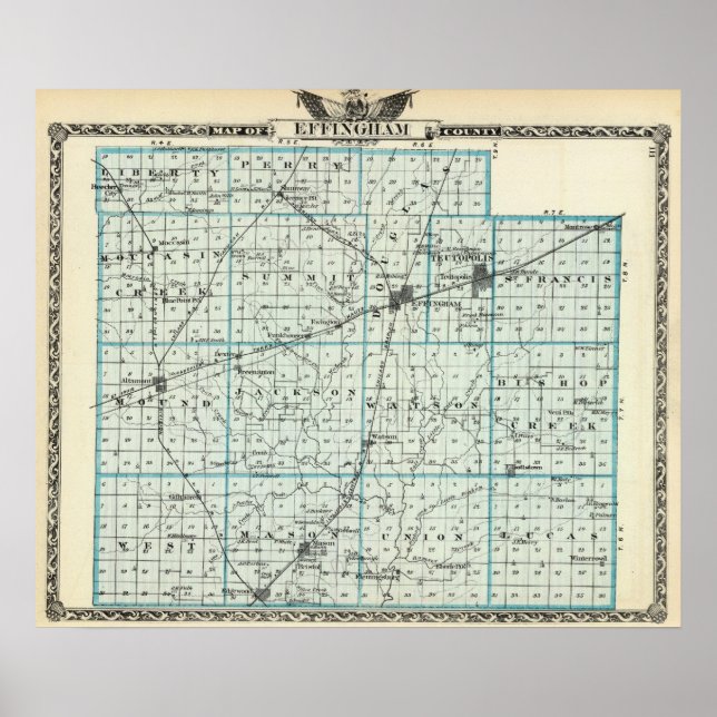 Map of Effingham County Poster (Front)