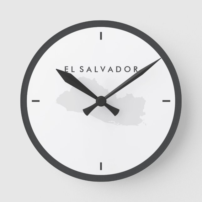 Map of El Salvador Round Clock (Front)