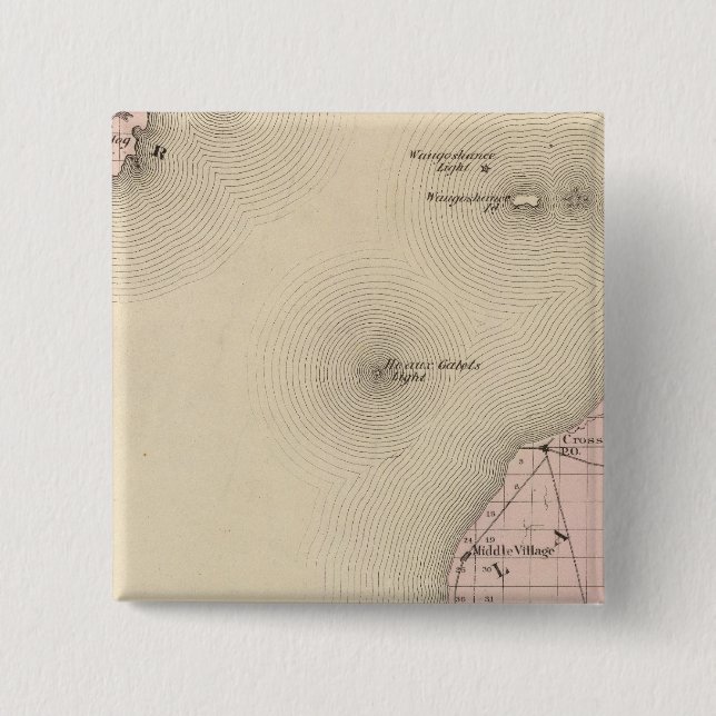 Map of Emmet County, Michigan Pinback Button (Front)