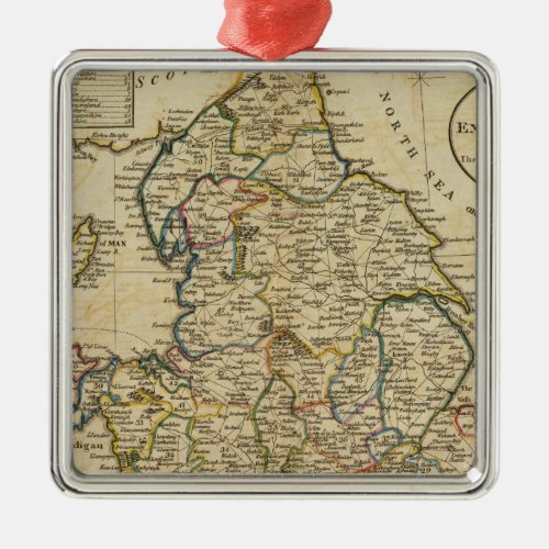 Map of England and Wales Metal Ornament