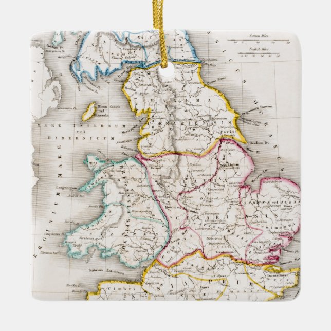 Map of England | Britannia Antiqua Ceramic Ornament (Front)