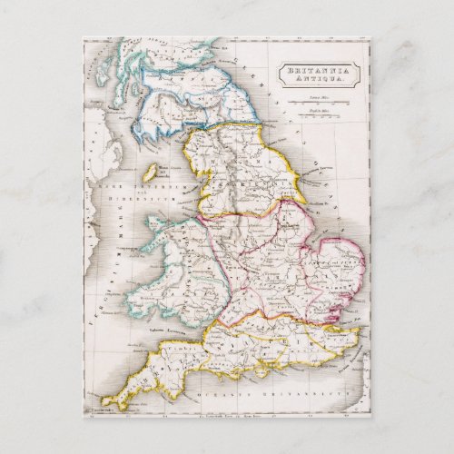 Map of England  Britannia Antiqua Postcard