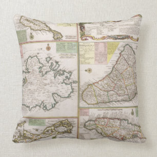 Map of English Colonies in the Caribbean, pub. by Throw Pillow