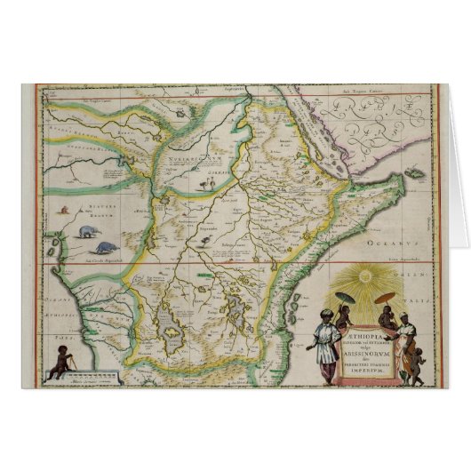 Map of Ethiopia showing five African states Cards (Front Horizontal)