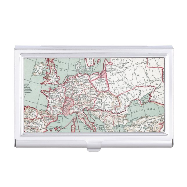 MAP OF EUROPE, 12th CENTURY Case For Business Cards (Front)