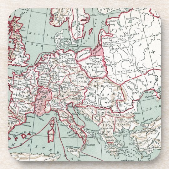 MAP OF EUROPE, 12th CENTURY Coaster | Zazzle.com