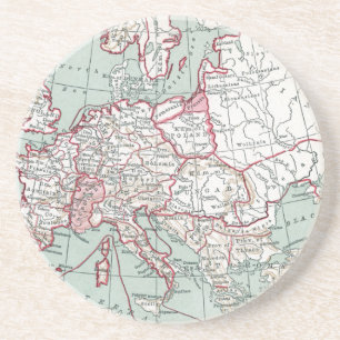 MAP OF EUROPE, 12th CENTURY Drink Coaster