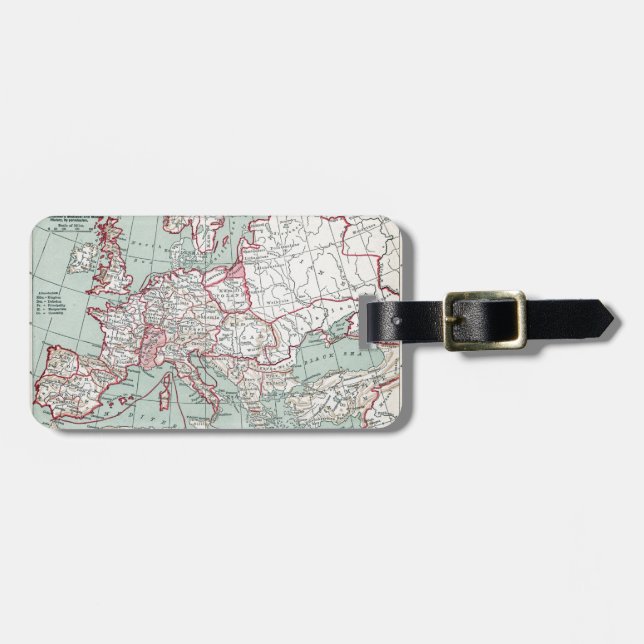 MAP OF EUROPE, 12th CENTURY Luggage Tag (Front Horizontal)