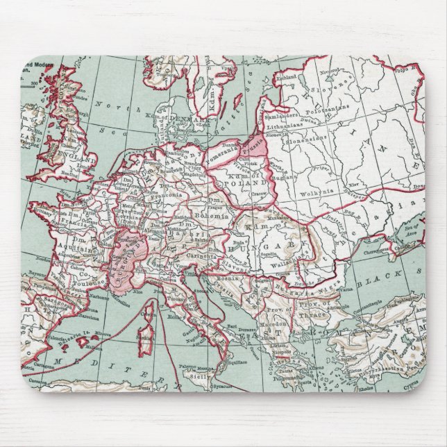 MAP OF EUROPE, 12th CENTURY Mouse Pad (Front)