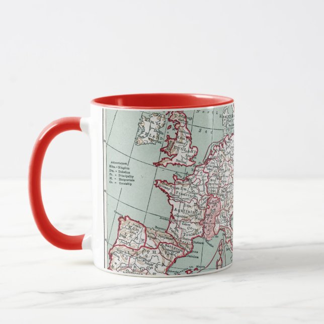 MAP OF EUROPE, 12th CENTURY Mug (Left)