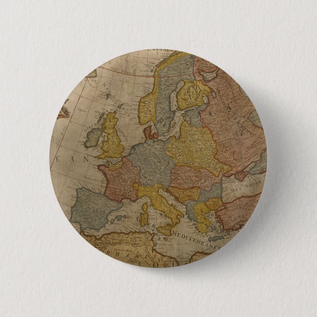 Map of Europe | 1700 Button (Front)