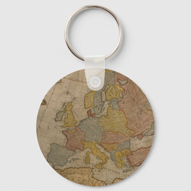 Map of Europe | 1700 Keychain (Front)