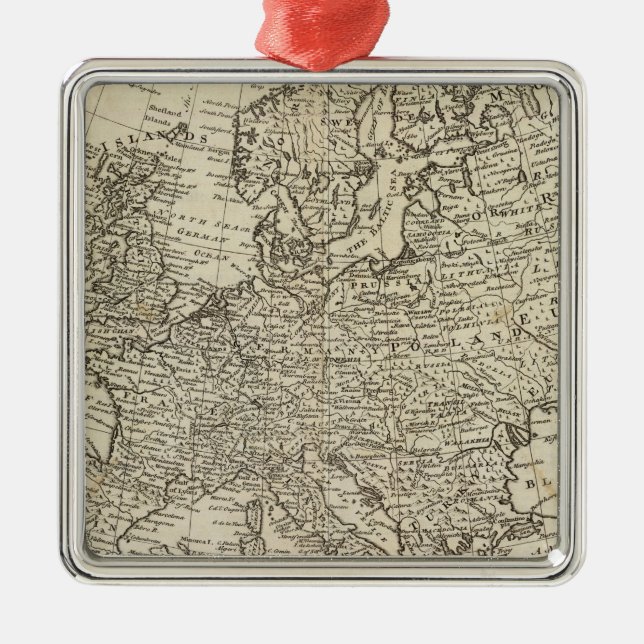 Map of Europe 3 Metal Ornament (Front)